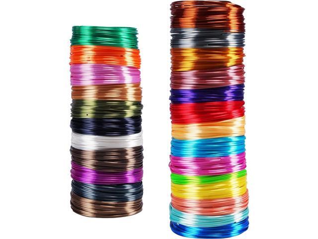 25 Colors Silk Shiny PLA Filament Sample Pack, Each Color 4 Meter Length, Total 100m 3D Printer 3D Pen Material Refill, with Extra 2 Finger Caps by...