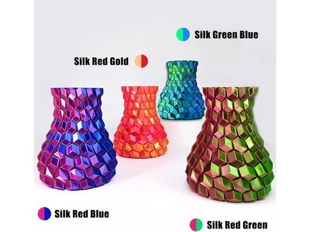 3D Printer Filament PLA, Rainbow PLA Filament 1.75mm +/-0.02mm, Silk PLA Dual Color Filament, 2 in 1 Coextrusion 3D Filament Bundle 200g x 4 Spools