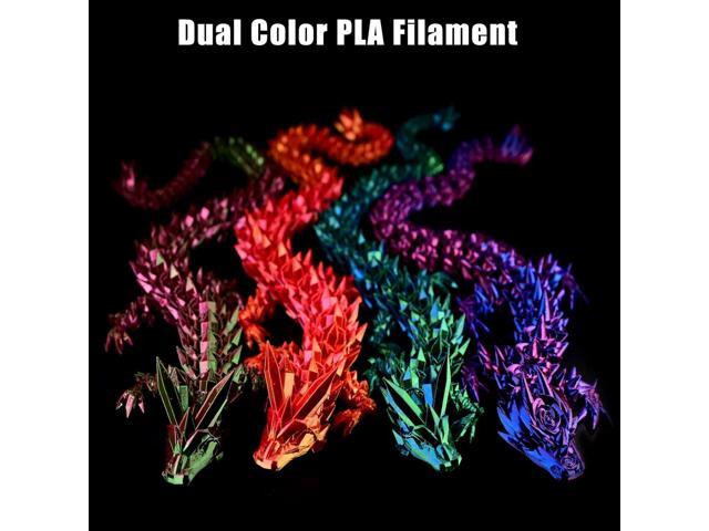 3D Printer Filament PLA, Rainbow PLA Filament 1.75mm +/-0.02mm, Silk PLA Dual Color Filament, 2 in 1 Coextrusion 3D Filament Bundle 200g x 4 Spools