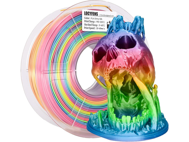 Silk PLA Filament Multicolor, 3D Printer Filament Rainbow PLA Filament 1.75mm +/- 0.02mm, 3D Printing Filament 1kg/2.2lbs