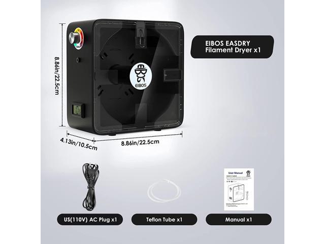 EIBOS Official 3D Printer Filament Dryer Easdry Box with Fan, Adjustable Temperature, Humidity Control & Spool Holder, Compatible with 1.75mm...