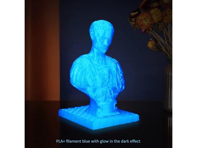 PLA+ 3D Printer Filament Luminous Blue, 1.75mm No Tangle, Net Weight 2.2lbs Spool (1kg, PLA Pro Plus, Blue with Glow in The Dark Effect