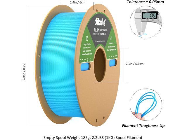PLA+ 3D Printer Filament Luminous Blue, 1.75mm No Tangle, Net Weight 2.2lbs Spool (1kg, PLA Pro Plus, Blue with Glow in The Dark Effect