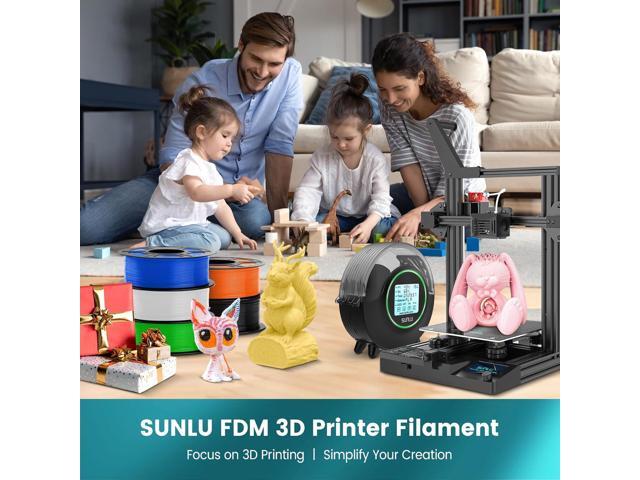 SUNLU 3D Printer Filament PLA Filament 1.75mm, Neatly Wound 3D Printing Filament 1.75mm, Dimensional Accuracy +/- 0.02 mm, Fit Most FDM 3D...
