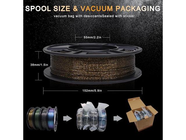 YOUSU 3D Printer Filament Galaxy PLA Filament 1.75mm, 3D Printing Filament Bundle, Multi Color PLA Filament Glitter 250g X 4 Color Pack.