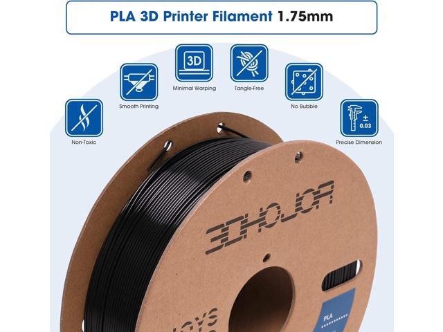 High Speed PLA Filament 1.75mm Black,3D Printing Filament,1kg Cardboard Spool (2.2lbs), Fit Most FDM 3D Printer,Dimensional Accuracy +/- 0.03...