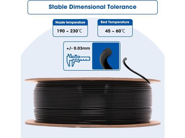 High Speed PLA Filament 1.75mm Black,3D Printing Filament,1kg Cardboard Spool (2.2lbs), Fit Most FDM 3D Printer,Dimensional Accuracy +/- 0.03...