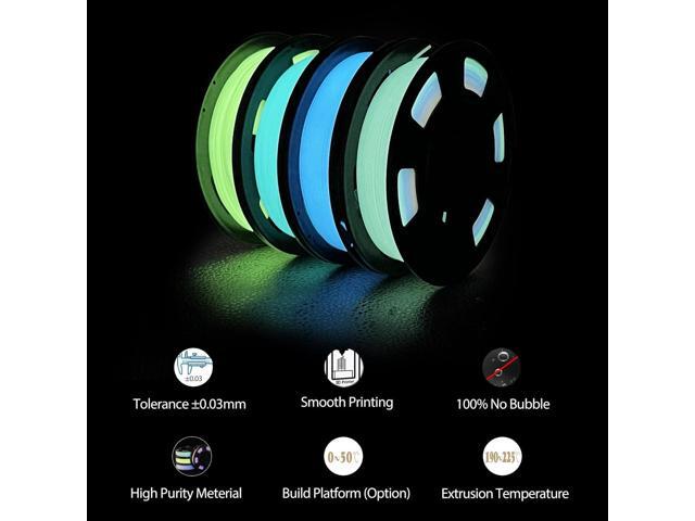 iSANMATE 3D Printer Filament Bundle, Glow in The Dark Filament Multicolor, Green, Blue and Blue-Green, PLA Filament 1.75 mm, Dimensional Accuracy...