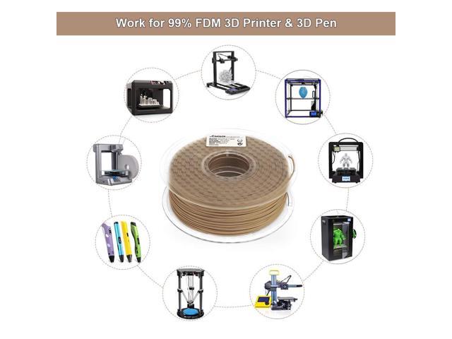 AMOLEN 3D Printing Filament Pla Wood Bamboo 3D Printer Filament, PLA Filament 1.75mm 15% Real Bamboo Fiber, 1kg/2.2lb 15% Wood Fiber