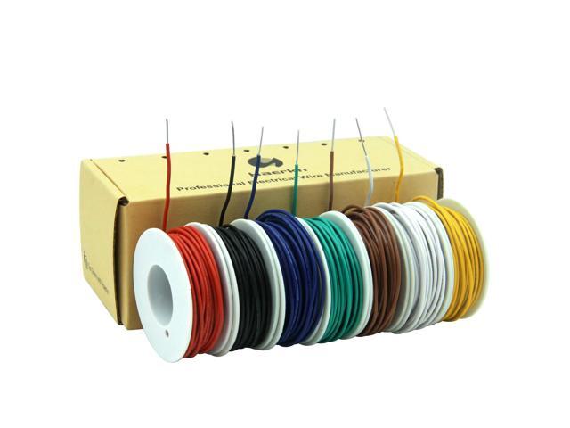 18 awg Solid Wire kit Electrical Wire Cable 7 Colors 16.5ft Each Spool 18 Gauge 0.8mm² Hook up UL1007 Tinned Copper Wire breadboard Wire for DIY