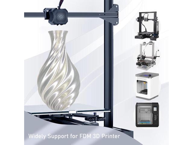 Silk Metalic Shiny Silver PLA 1.75mm 3D Printer Filament, Widely Support for Most 3D Printing Printer, 2.2lbs 1KG Silk PLA 3D Printing Material