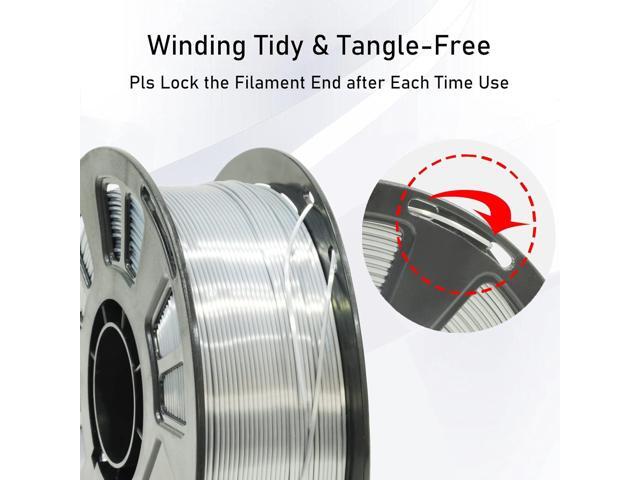 Silk Metalic Shiny Silver PLA 1.75mm 3D Printer Filament, Widely Support for Most 3D Printing Printer, 2.2lbs 1KG Silk PLA 3D Printing Material