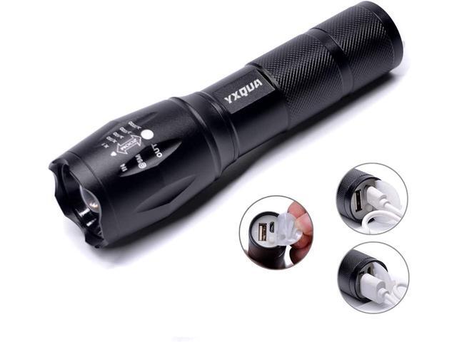 USB Rechargeable Flashlights, 8381 High Lumens Lights, 3 Modes, Zoomable & Waterproof Super Bright Flash Light for Camping, Hiking, Emergency...