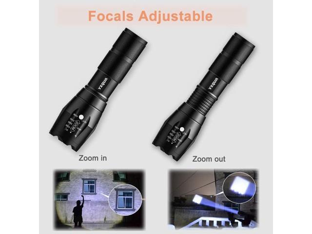 USB Rechargeable Flashlights, 8381 High Lumens Lights, 3 Modes, Zoomable & Waterproof Super Bright Flash Light for Camping, Hiking, Emergency...