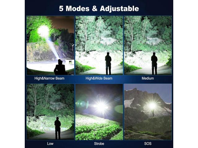 Rechargeable Flashlights High Lumens, 990,000 Lumens Super Bright LED Flash Light, 5 Modes, IPX6 Waterproof Handheld Flash Light for Home,...