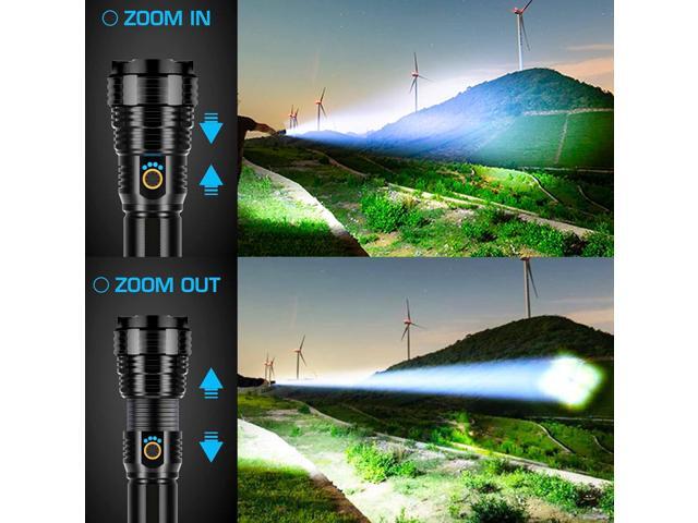 Sinvimes Rechargeable Flashlights High Lumens, 990000LM LED Powerful Super Bright Flash Light, 5 Mode Zoomable Tactical Flashlights High Powered,...