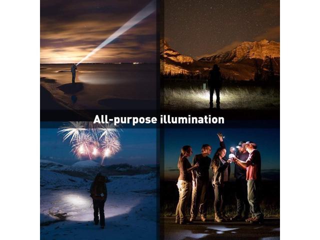 6 Pack,Pocketman 7W 300LM SK-68 3 Modes Mini Light Black LED Tactical Flashlight