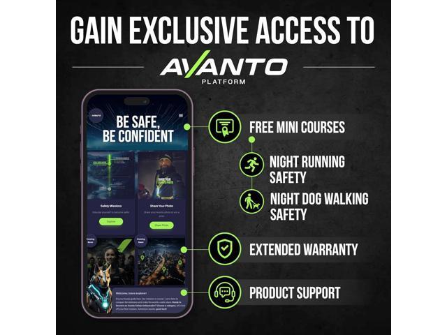 AVANTO SOLX1 Pro Chest Light, Original, USB-C, Smart Running Lights for Runners with Safety Courses, Running Headlamp Flashlights, Walking Light...