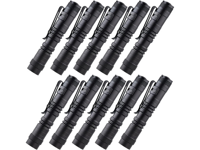 Beieverluck 10 Pack Small Mini LED Flashlight Pocket Flashlight Pen Light Flashlight Tactical Flashlight with Clip Flashlights for Camping Outdoor...