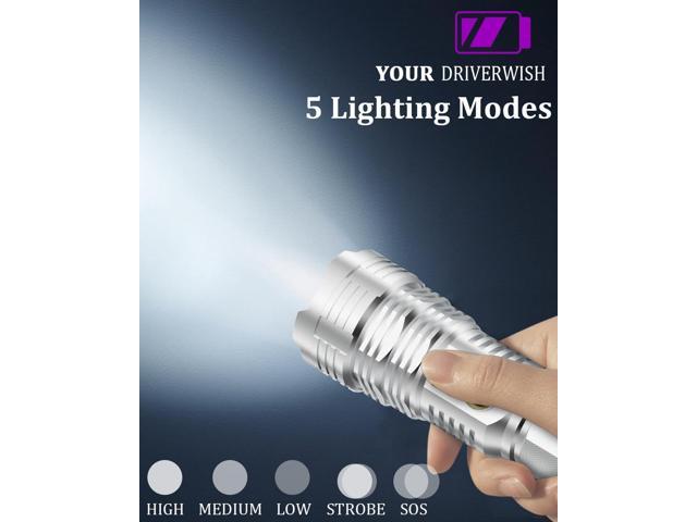 Rechargeable 990000 High Lumens LED Flashlights,LightLink Super Bright Flashlight with 5 Modes & IP65 Waterproof for Home,Camping