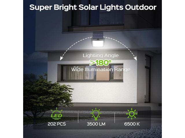 Adiding Solar Outdoor Lights, 3500LM LED Flood Lights with 16.4 Ft Cable, Remote Control Solar Motion Sensor Lights with 3 Modes, Solar Powered...