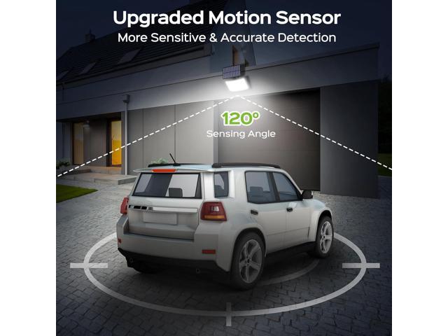 Adiding Solar Outdoor Lights, 3500LM LED Flood Lights with 16.4 Ft Cable, Remote Control Solar Motion Sensor Lights with 3 Modes, Solar Powered...