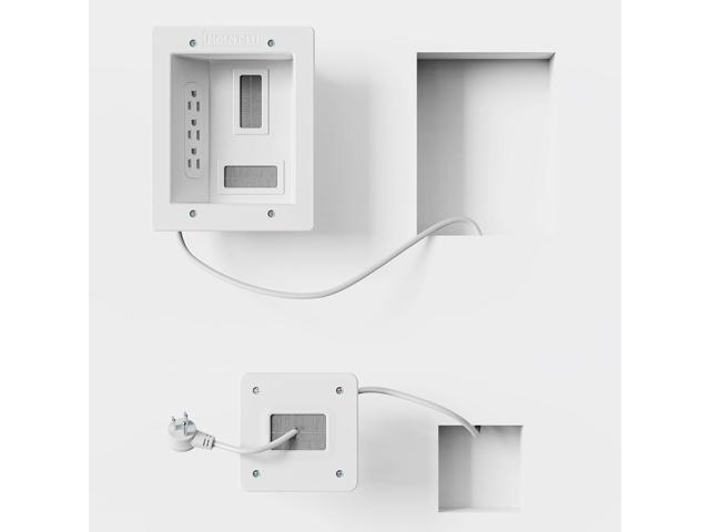 Mount-It! in-Wall TV Cable Concealer Kit with Recessed Power Triple Outlet, 9ft Cord, and Hand Saw Easy, Safe Cable Management for Organized TV...