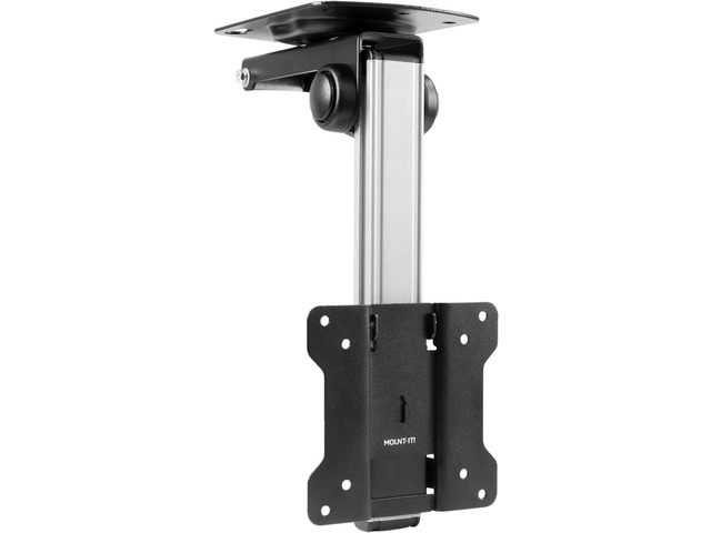 Mount-It! Folding Ceiling TV Mount Flip Down and Under Cabinet TV Bracket for Compact Screens 13-27 Inch Space-Saving Tilt and Swivel Design ...