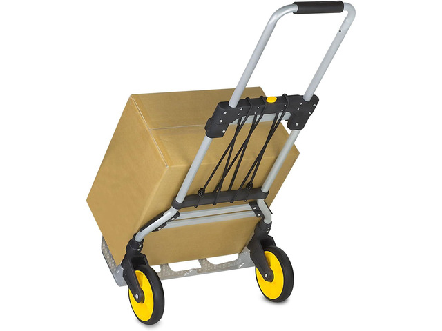 Mount-It! Folding Hand Truck And Personal Dolly, Aluminum Dolly Cart, 264 Lb Capacity Hand Cart, Dolly Cart With Wheels of Rubber, Telescoping...