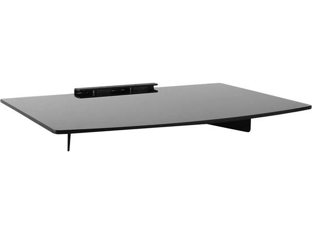 MOUNT-IT! Cable Box Tempered Glass Shelf [22 lbs Capacity] Wall Mount Shelves for DVD Player, AV, Electronic Components, Gaming Consoles, Streaming...