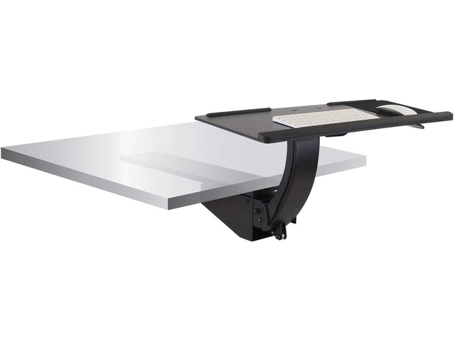 Mount-It! Sit Stand Keyboard Tray, Height Adjustable Under Desk Keyboard and Mouse Drawer, Full Motion Standing Design with 13.4 Inches of Vertical...