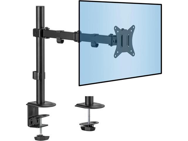 Mount-It! Single Monitor Arm Mount Desk Stand Full Motion Height Adjustable Articulating Tilt Fits 19 21 24 27 29 30 32 Inch VESA 75 100...