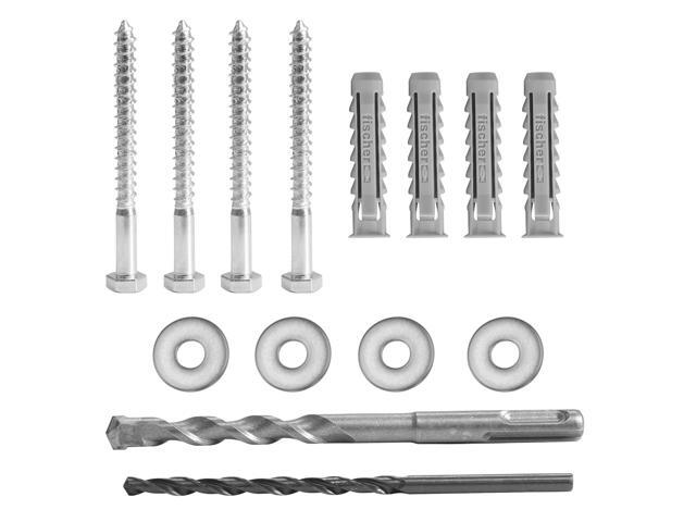 Mount-It! Universal TV Mounting Hardware Kit, Lag Screw and Drill Bit Set Includes Screws, Washers, Fischer Anchors, Wood Drill Bit and Concrete...