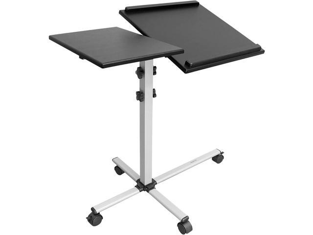 Mount-It! Projector Stand Mobile Projector Cart with Laptop Shelf on Wheels, Heavy Duty Two Shelves Height Adjustable Laptop and Projector...