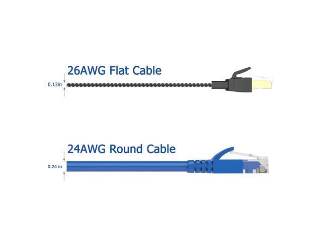 Cat 8 Ethernet Cable 40 ft, Nylon Braided High Speed Heavy Duty Cat8 Network LAN Patch Cord, 40Gbps 2000Mhz SFTP RJ45 Flat Internet Cable Shielded...