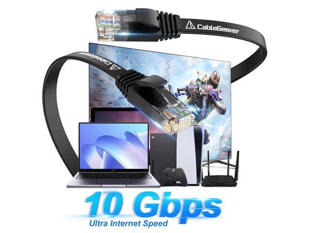 Cat 6 Ethernet Cable 3ft (6 Pack) (at a Cat5e Price but Higher Bandwidth) Flat Internet Network Cable - Cat6 Ethernet Patch Cable Short - Black...