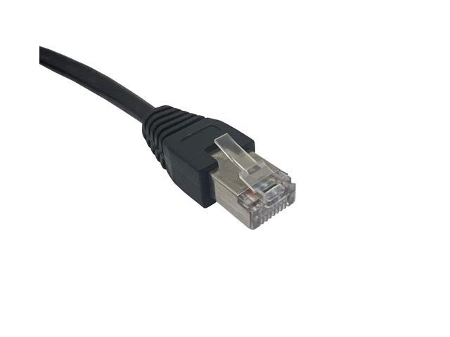 Qaoquda Cat5e RJ45 Square Flush Mount Cable, RJ45 Male to Female Shielded Ethernet Network Panel Mount Extension Cable for Car, Boat and Home Wall...