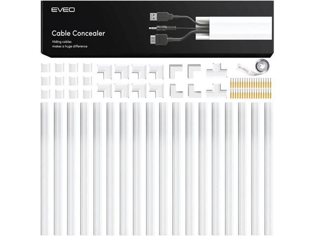 EVEO Cord Hider - 306 Cord Cover Wall Cable Hider, Cable Concealer, Wire Hiders for TV on Wall. Cable Management, Cord Hider Wall Cable Raceway...