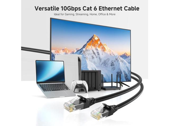 Cable Matters 10Gbps 5-Pack Snagless Short Cat 6 Ethernet Cable - 3ft, Cat 6 Cable, Cat6 Cord, Ethernet Cord, Black