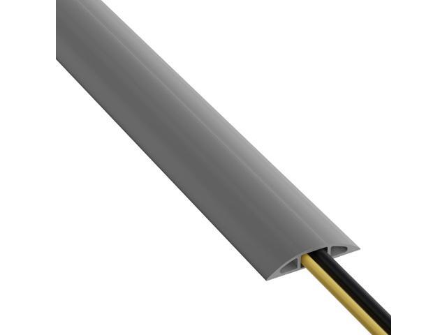 D-Line 6ft Floor Cord Cover, Cable Channel, Protect Cords, Prevent Trips - 0.63' W x 0.31' H - Gray