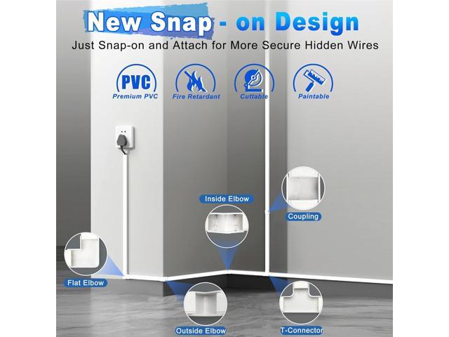 Cable Covers for Cords on Wall-392.5in Wire Hider for TV on Wall, White Cable Concealer, 25 x L15.7in W0.95H 0.55in
