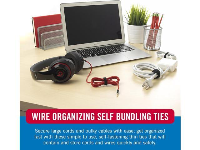VELCRO Brand 150pk Cable Ties Value Pack Replace Zip Ties with Reusable Straps, Reduce Waste For Wire Management and Cord Organizer 8 x 1/2'...
