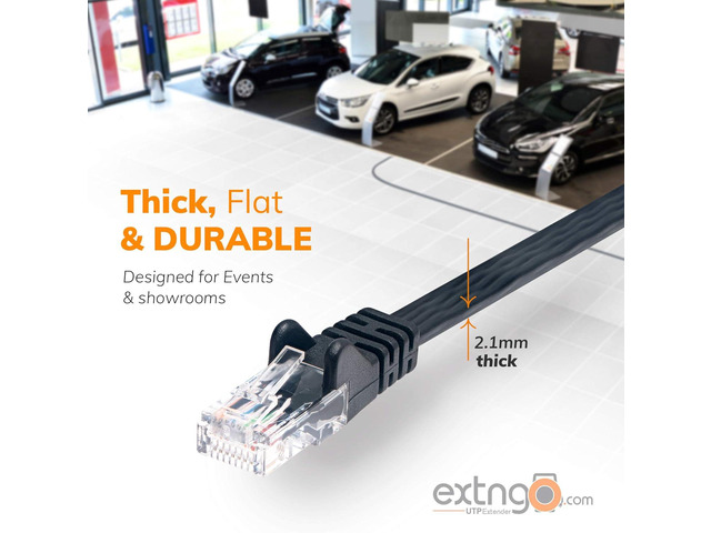 Retractable Network Cable Extender, 50 Feet CAT 6 Ethernet Cable Flat-Portable 1Gbps Data Speed-Swiftly Setup Temp Networks-Cascadable Male-Female...