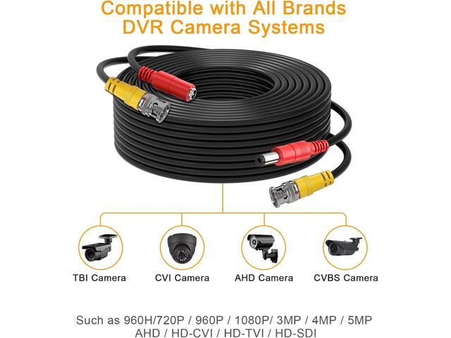 4x200ft BNC Cable All-in-One Siamese Video and Power Security Camera Cable Extension Wire Cord with 2 Female Connectors for All Max 5MP HD CCTV DVR...