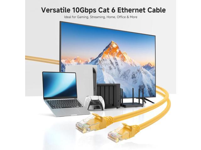Cable Matters 10Gbps 5-Pack Snagless Short Cat 6 Ethernet Cable - 3ft, Cat 6 Cable, Cat6 Cord, Ethernet Cord, Yellow