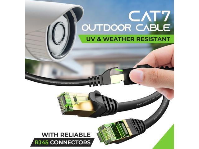 GEARit Cat7 Outdoor Ethernet Cable (75ft) SFTP Shielded Foil Twisted Pair, Pure Copper, LLDPE, Waterproof, Direct Burial, In-Ground, UV Resistant,...
