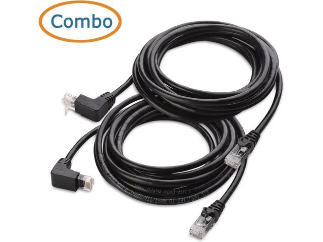 Cable Matters 10Gbps Combo-Pack 90 Degree Cat 6 Ethernet Cable - 10ft, Cat6 Right Angle Ethernet Cable (Right Angle Up and Down Connectors)
