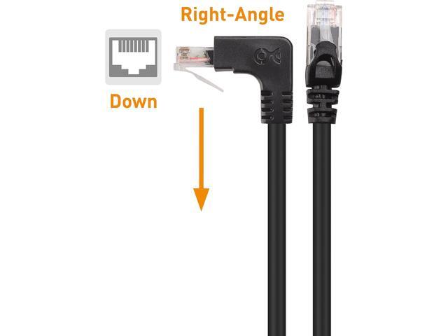 Cable Matters 10Gbps Combo-Pack 90 Degree Cat 6 Ethernet Cable - 10ft, Cat6 Right Angle Ethernet Cable (Right Angle Up and Down Connectors)