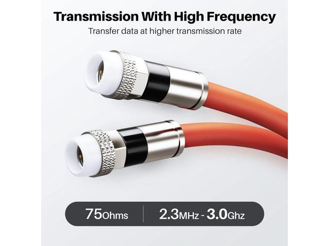 GEARit Coaxial Cable for Direct Burial (100ft) RG6 70 Ohm RF Rubber Boot Waterproof Underground in-Wall with Rubber Boot, High-Speed Internet,...