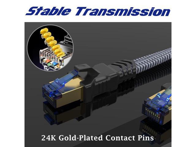 Cat 8 Ethernet Cable 50 ft, Fastest Cat8 Internet Network Cable High Speed 2000Mhz 40Gbps S/FTP RJ45 Cables for Gaming/PS4/5/Cat 9 Network, Braided...